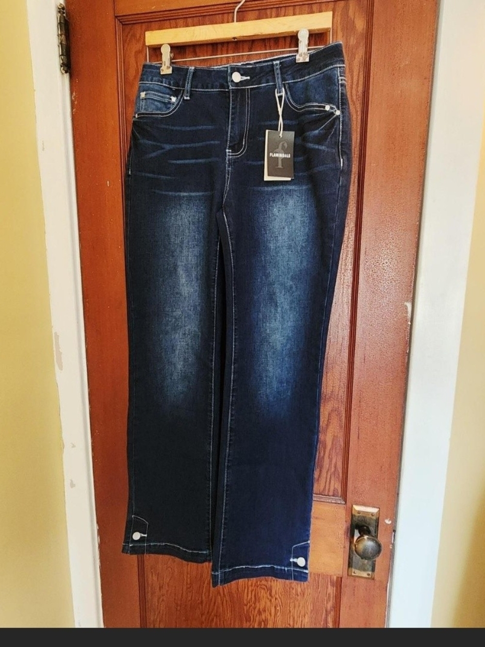 Plaid & Pearl Women’s Boot Cut Jeans - Dark Blue